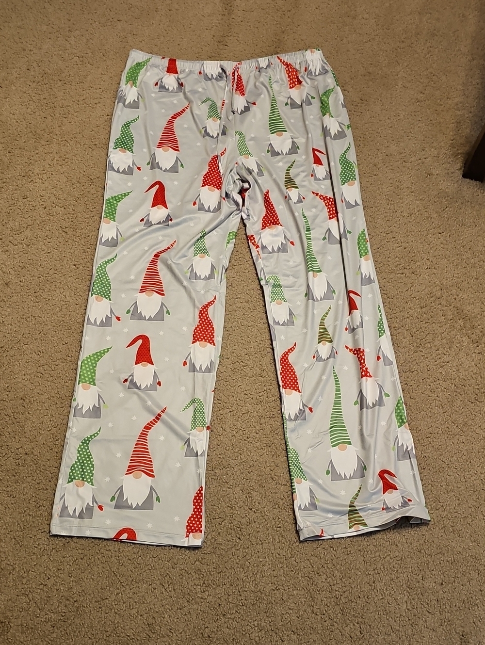 Women's Holiday Gnome Pajama Pants - Red & Green